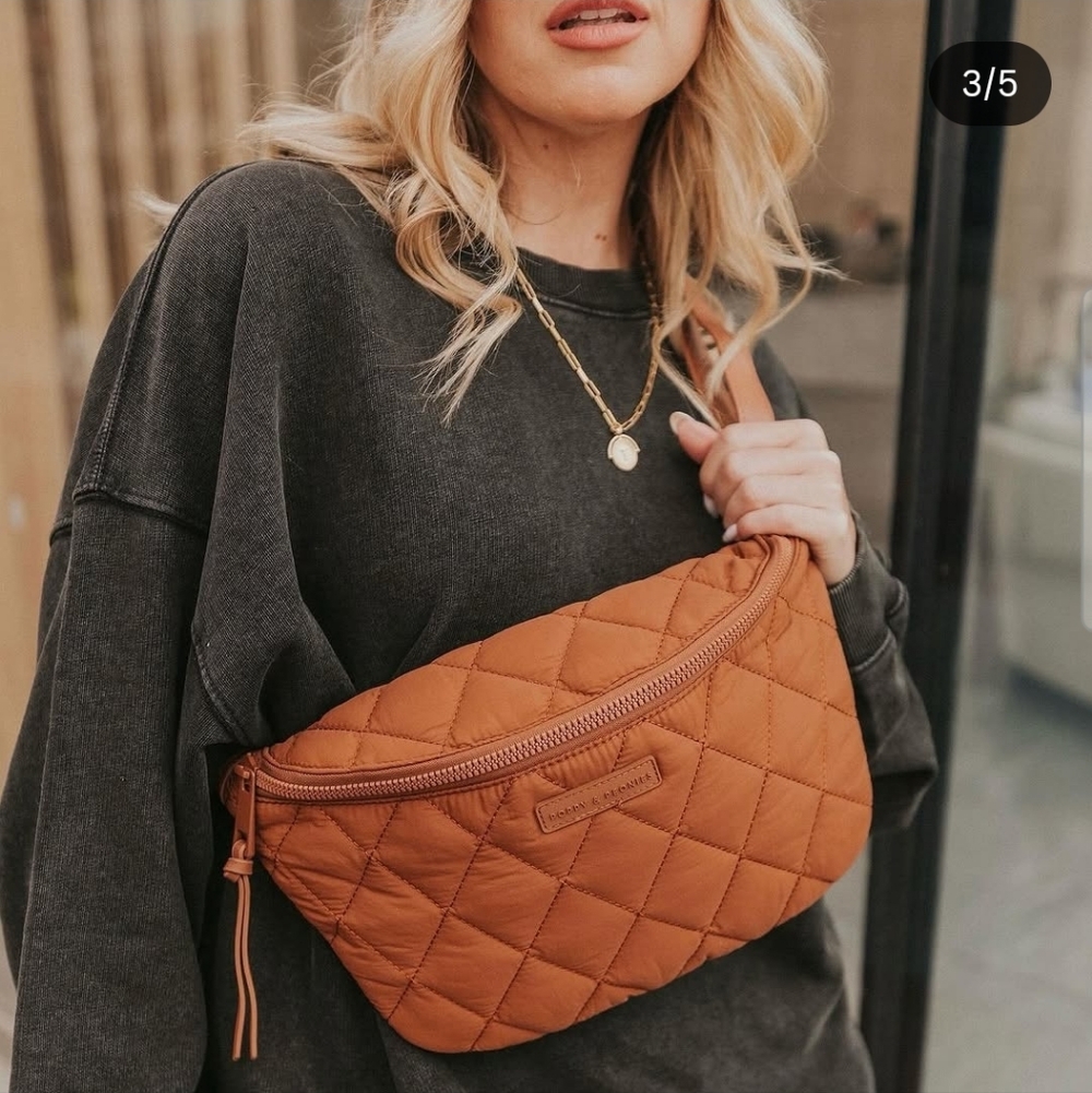 Poppy + Peonies Quilted Large Crossbody Belt Bag